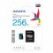 ADATA 256GB Premier MicroSDHC, R/W up to 100/25 MB/s, with Adapter
