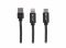 Extreme Media cable microUSB+ Lightning to USB (M), 1m, Black