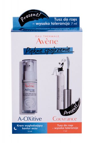 Avene Smoothing, A-Oxitive, rinkinys paakių kremas moterims, (Night paakių kremas 15 ml + blakstienų tušas 7 ml)