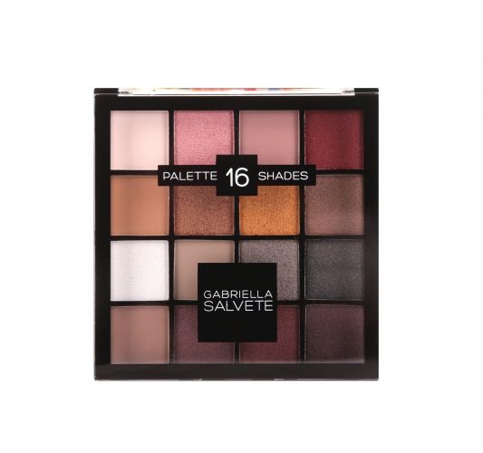 Gabriella Salvete Palette 16 Shades, akių šešėliai moterims, 20,8g, (02 Pink)