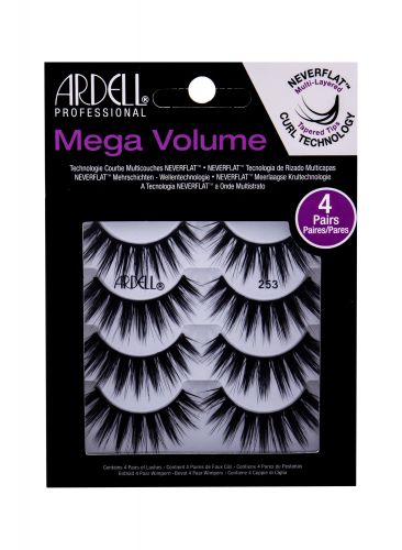 Ardell Mega Volume, 253, dirbtinės blakstienos moterims, 4pc, (Black)