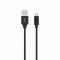 TOTI Braided cable 1 m 2A /metal head USB-A to Micro USB (Black)