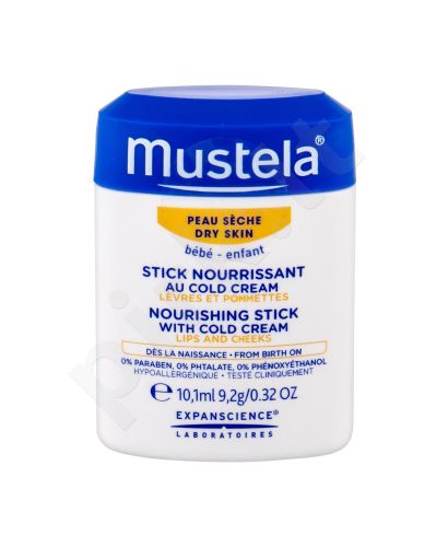 Mustela Bébé, Nourishing Stick With Cold Cream, dieninis kremas vaikams, 10,1ml