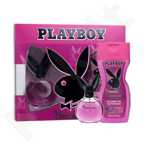 Playboy Queen of the Game For Her, rinkinys tualetinis vanduo moterims, (EDT 40 ml + dušo želė 250 ml)