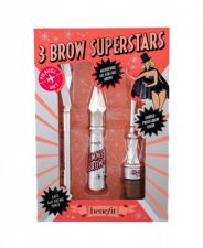 Benefit 3 Brow Superstars, Gimme Brow+, rinkinys antakių želė ir dažai moterims, (Microfiber želė For Full Brows 3 g + Brow Pencil Goof Proof 0,17 g + Smudge-proof Brow Color Ka-Brow! 1,5 g), (3 Warm Light Brown)