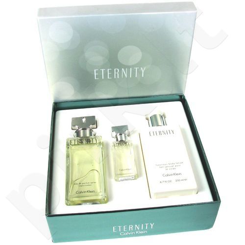 Calvin Klein Eternity, rinkinys kvapusis vanduo moterims, (EDP 100ml + 200ml kūno losjonas + 10ml miniatiūra)