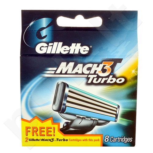 Gillette Mach3 Turbo, skutimosi peiliukų galvutės vyrams, 8pc