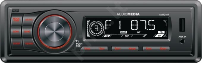 Car Radio Audiomedia AMR215R, SD USB FM 4x20W, removable panel (red backlight)