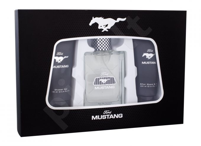 Ford Mustang Mustang, rinkinys tualetinis vanduo vyrams, (EDT 100 ml + dušo želė 100 ml + balzamas po skutimosi 100 ml)