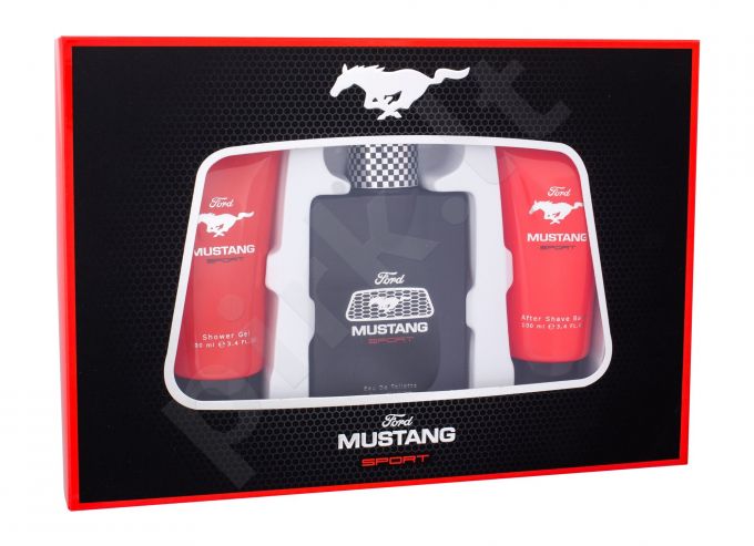 Ford Mustang Mustang Sport, rinkinys tualetinis vanduo vyrams, (EDT 100 ml + dušo želė 100 ml + balzamas po skutimosi 100 ml)