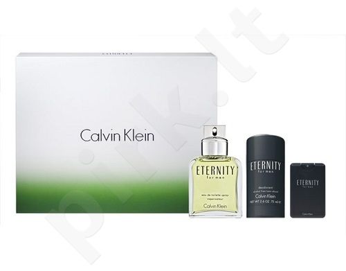 Calvin Klein Eternity rinkinys vyrams, (EDT 100ml + 20ml EDT + 75ml pieštukinis dezodorantas)