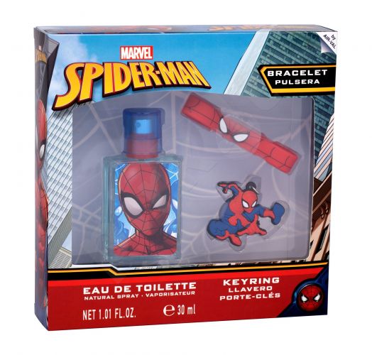 Marvel Spiderman, rinkinys tualetinis vanduo vaikams, (EDT 30 ml + KeyRing + apyrankė)