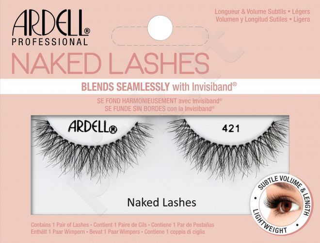 Ardell Naked Lashes, 421, dirbtinės blakstienos moterims, 1pc, (Black)