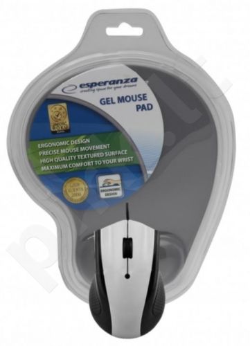 ESPERANZA Wired Mouse Optical EM125E USB + GEL MOUSE PAD | 1200 DPI | BLISTER