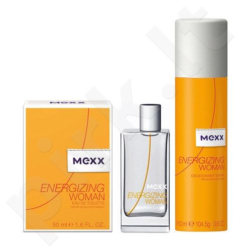 Mexx Energizing Woman, rinkinys tualetinis vanduo moterims, (EDT 30ml + 150ml dezodorantas)