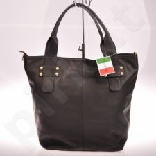PREKĖ ŽEMIAU SAVIKAINOS! MADE IN ITALY Spalla 086 juoda itališka rankinė iš natūralios odos