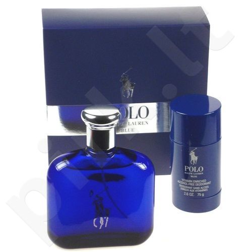 Ralph Lauren Polo Blue, rinkinys tualetinis vanduo vyrams, (EDT 125ml + 75ml pieštukinis dezodorantas)