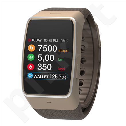 MyKronoz Smartwatch  ZeWatch4  Gold/brown, 200 mAh, Touchscreen, Bluetooth, Heart rate monitor, Waterproof,