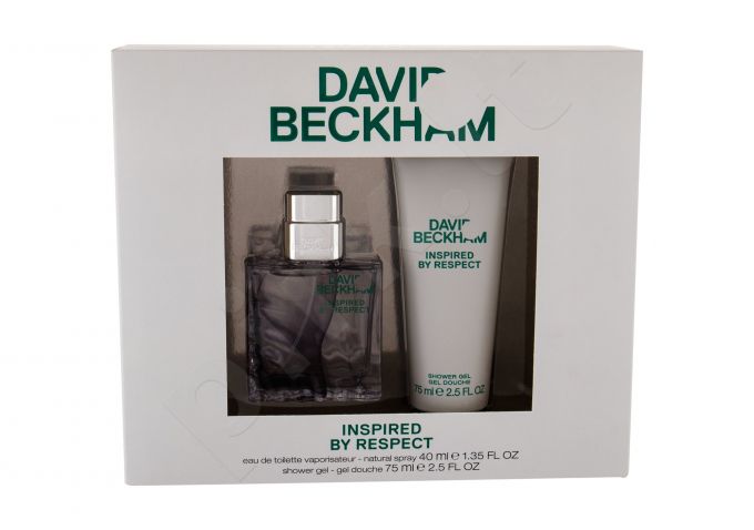 David Beckham Inspired by Respect, rinkinys tualetinis vanduo vyrams, (EDT 40 ml + dušo želė 75 ml)