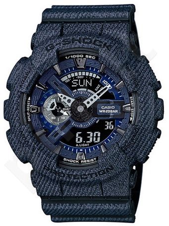 Laikrodis CASIO G-SHOCK GA-110DC-1ADR DENIM MODEL Shock & Magnetic resistant Reverse LCD Display Dual Time Auto led World time 29 zon 4 daily s Snooze Hourly Time Signal Countdown Timer Full