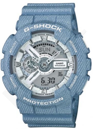 Laikrodis CASIO G-SHOCK GA-110DC-2A7DR DENIM MODEL Shock & Magnetic resistant Reverse LCD Display Dual Time Auto led World time 29 zon 4 daily s Snooze Hourly Time Signal Countdown Timer Full