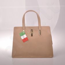 MADE IN ITALY Mano 101 smėlio spalvos itališka rankinė iš natūralios odos