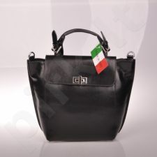 MADE IN ITALY Mano 102 juoda itališka rankinė iš natūralios odos