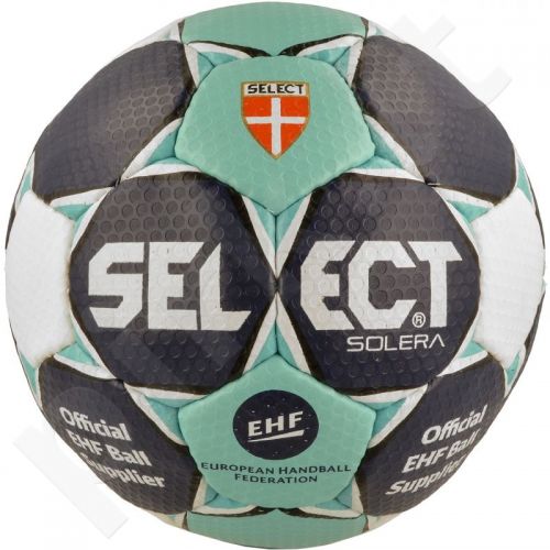 Rankinio kamuolys Select Solera 2 biało-tamsiai mėlyna-žalio atspalvio