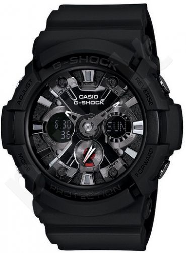 Laikrodis CASIO G-SHOCK GA-201-1ADR G-CLASSIC Shock & Magnetic resistant Black IP aluminum bezel Auto led World time 29 zon 4 daily s Snooze Hourly Time Signal Countdown Timer Full auto-cale