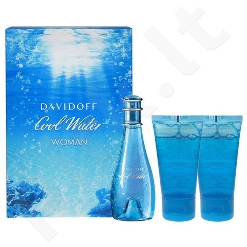 Davidoff Cool Water, rinkinys tualetinis vanduo moterims, (EDT 30ml + 50ml dušo želė + 50ml kūno losjonas)