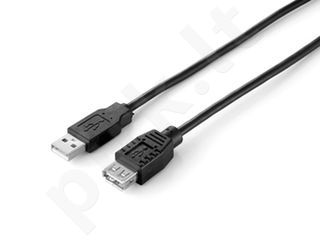 Equip USB 2.0 ilgintuvas AM-AF 1.8m juodas dvigubo ekranavimo