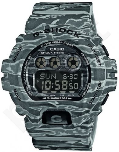 Laikrodis CASIO G-SHOCK GD-X6900CM8DR G-CLASSIC ARMY CAMO GRAY ROCK Shock & Magnetic resistant Resin Case & Strap Super Illuminator World time 31 zon 5 daily s Snooze Hourly Time Signal Count