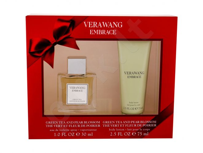 Vera Wang Grean Tea and Pear Blossom, Embrace, rinkinys tualetinis vanduo moterims, (EDT 30 ml + kūno losjonas 75 ml)