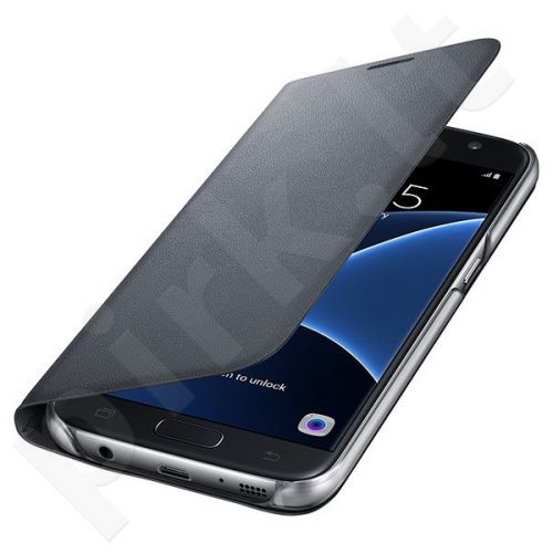 Samsung Galaxy S7 atverčiamas dėklas pinigin WG930PBE juodas