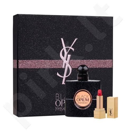 Yves Saint Laurent Black Opium, rinkinys kvapusis vanduo moterims, (EDP 50 ml + Lipstic Rouge Pur Couture 1,3 ml shade 1)
