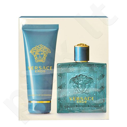Versace Eros, rinkinys tualetinis vanduo vyrams, (EDT 100ml + 100ml dušo želė)