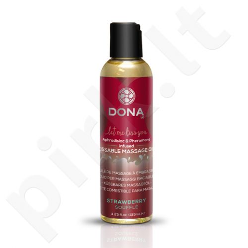 DONA Kissable massage oil (Braškių skonio)