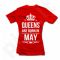Moteriški marškinėliai "Queens are born" su Jūsų pasirinktu mėnesiu