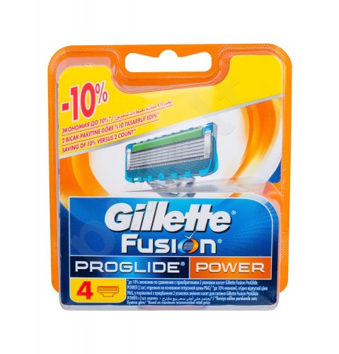 Gillette Fusion Proglide Power, skutimosi peiliukų galvutės vyrams, 4pc