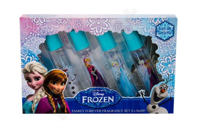 Disney Frozen, rinkinys tualetinis vanduo vaikams, (EDT Anna 8 ml + EDT Elsa 8 ml + EDT Olaf 8 ml + EDT Anna & Elsa 8 ml)