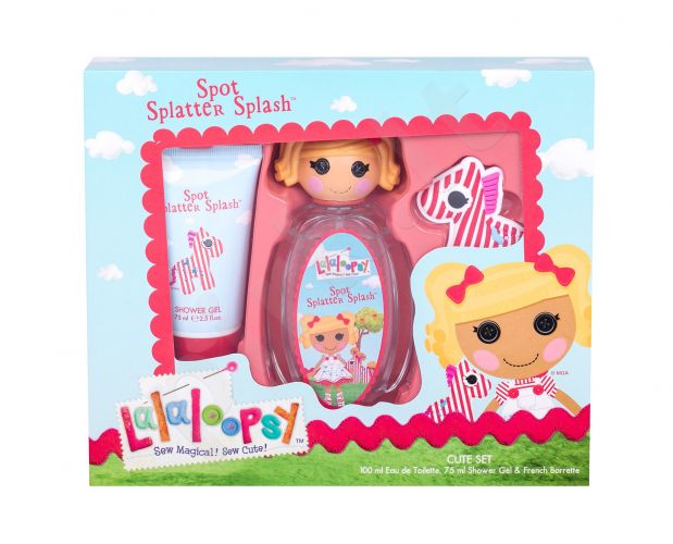 Lalaloopsy Spot Splatter Splash, rinkinys tualetinis vanduo vaikams, (EDT 100 ml + dušo želė 75 ml + plaukų Clip)