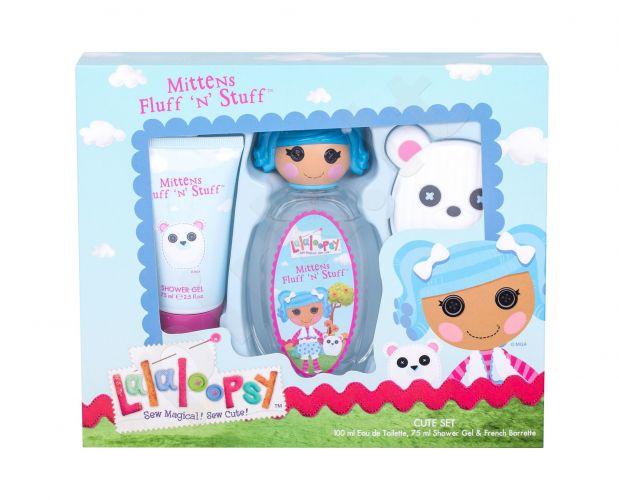 Lalaloopsy Mittens Fluff ´n´ Stuff, rinkinys tualetinis vanduo vaikams, (EDT 100 ml + dušo želė 75 ml + plaukų Clip)