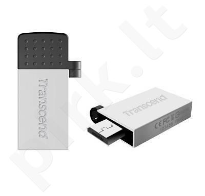 Atmintukas Transcend Mobile JF380S 16GB OTG, USB + micro USB, Sidabrinis