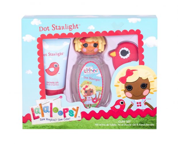 Lalaloopsy Dot Starlight, rinkinys tualetinis vanduo vaikams, (EDT 100 ml + dušo želė 75 ml + plaukų Clip)