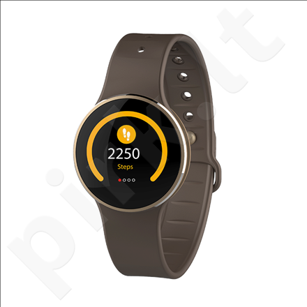 MyKronoz Zecircle 2 Smartwatch, Gold/ brown, Touchscreen, 70 mAh, Touchscreen, Bluetooth, Waterproof