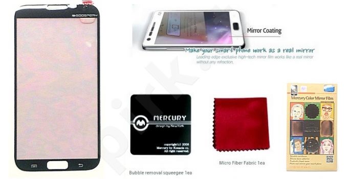 Samsung Galaxy Note 2 ekrano plėvelė  MIRROR Mercury juoda