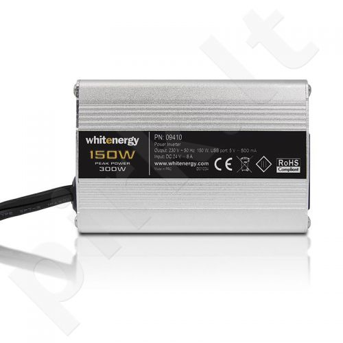 Whitenergy Inverteris DC/AC 24V (automobilis) 230V, 150W USB jungtis