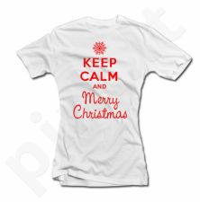 Moteriški marškinėliai "Keep calm Merry Christmas"