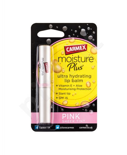 Carmex Moisture Plus, lūpų balzamas moterims, 2g, (Pink)