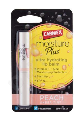 Carmex Moisture Plus, lūpų balzamas moterims, 2g, (Peach)